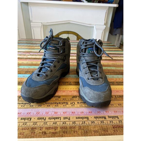 L.L. Bean Tek 2.5 Womens 11M Boots Trail Snow Hiking Boots Leather Canvas Mid - Picture 1 of 16